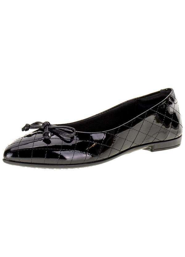 Beira Rio - Sapatilha Feminina Flat Beira Rio - 4136398 - Verniz/Preto