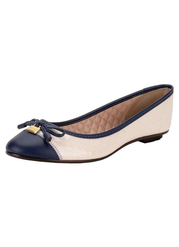 Moleca - Sapatilha Feminina Flat Moleca 50271407 - Branco/Azul