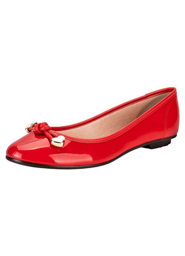 Moleca - Sapatilha Feminina Flat Moleca 50271476 - Vermelho