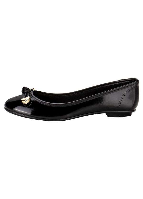 Moleca - Sapatilha Feminina Flat Moleca 50271476 - Verniz/Preto 2