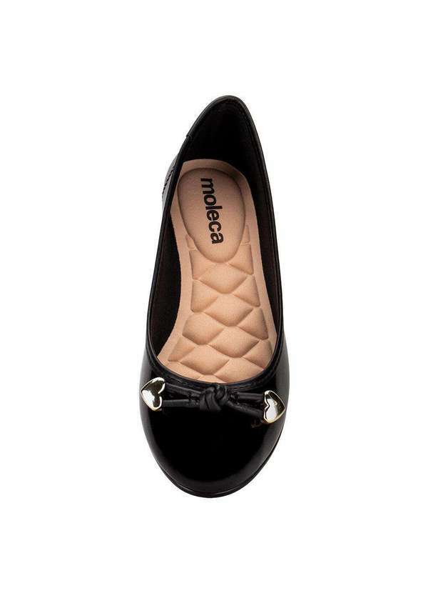 Moleca - Sapatilha Feminina Flat Moleca 50271476 - Verniz/Preto 5