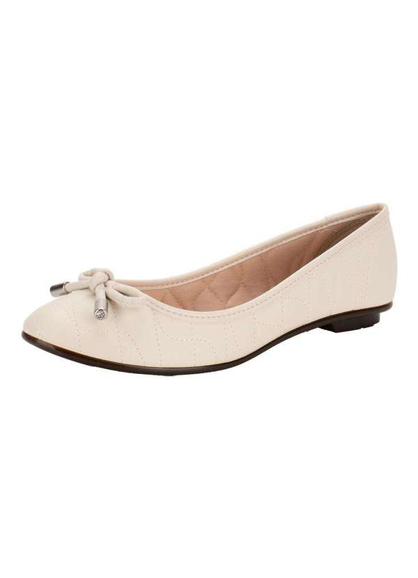 Moleca - Sapatilha Feminina Flat Moleca 50271482 - Marfim