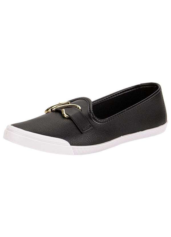 Moleca - Sapatilha Feminina Flat Moleca 5109796 - Preto