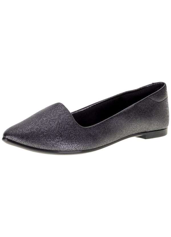 Moleca - Sapatilha Feminina Flat Moleca - 5635816 - Preto/Cinza