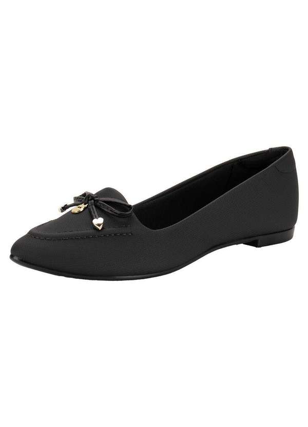 Moleca - Sapatilha Feminina Flat Moleca 5635863 - Preto