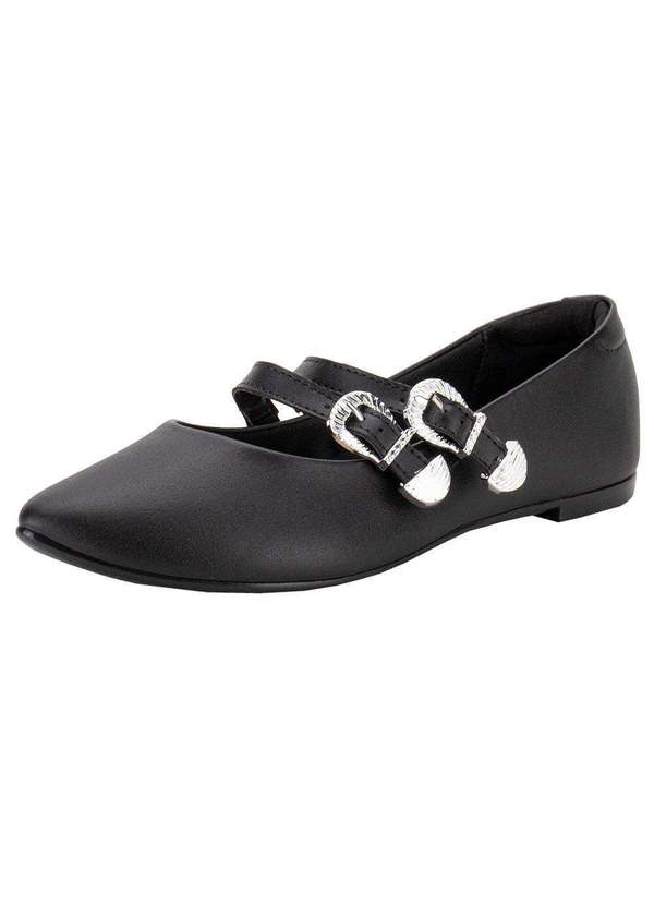 Moleca - Sapatilha Feminina Flat Moleca 5635882 - Preto
