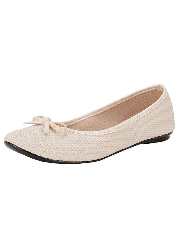 Moleca - Sapatilha Feminina Flat Moleca 5726115 - Marfim