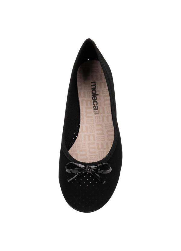 Moleca - Sapatilha Feminina Flat Moleca 5726115 - Preto/Nobuck 5