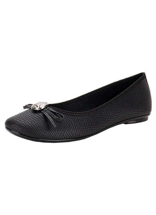 Moleca - Sapatilha Feminina Flat Moleca 5726135 - Preto