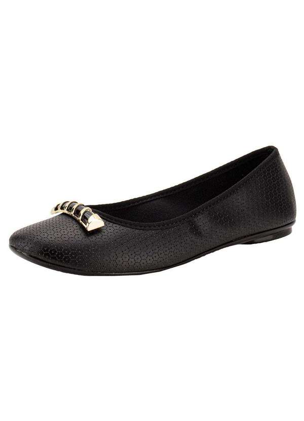 Moleca - Sapatilha Feminina Flat Moleca 5726138 - Preto
