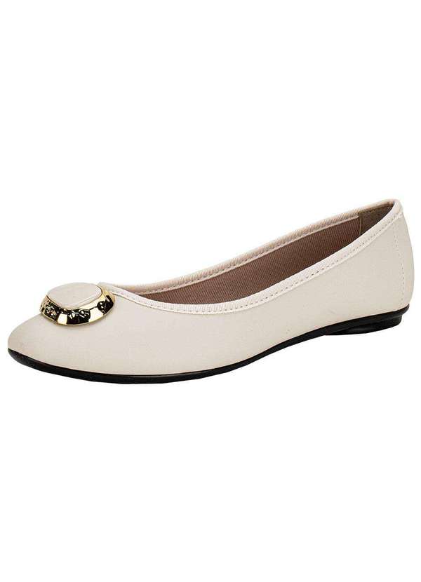 Moleca - Sapatilha Feminina Flat Moleca 5726147 Marfim