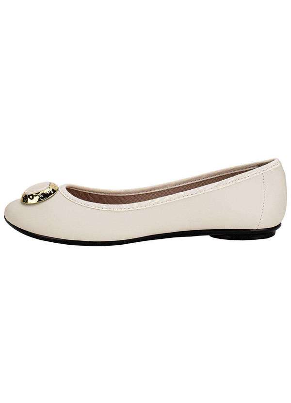 Moleca - Sapatilha Feminina Flat Moleca 5726147 Marfim 2