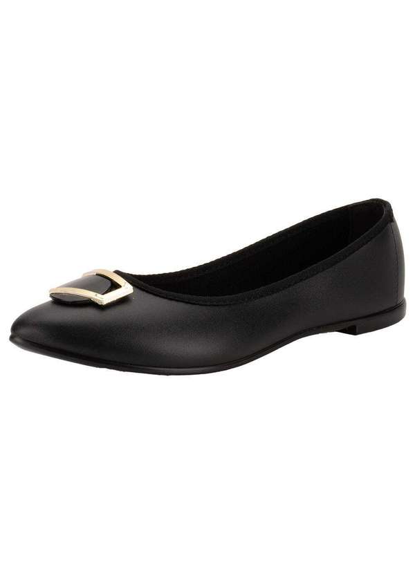 Moleca - Sapatilha Feminina Flat Moleca 5727116 - Preto