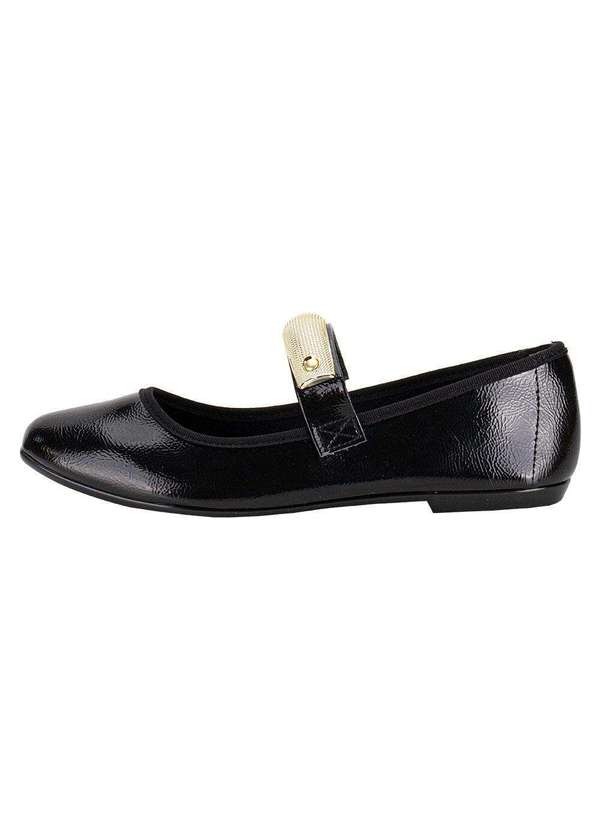 Moleca - Sapatilha Feminina Flat Moleca 5729135 - Verniz/Preto 2