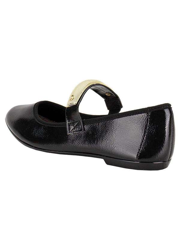 Moleca - Sapatilha Feminina Flat Moleca 5729135 - Verniz/Preto 3
