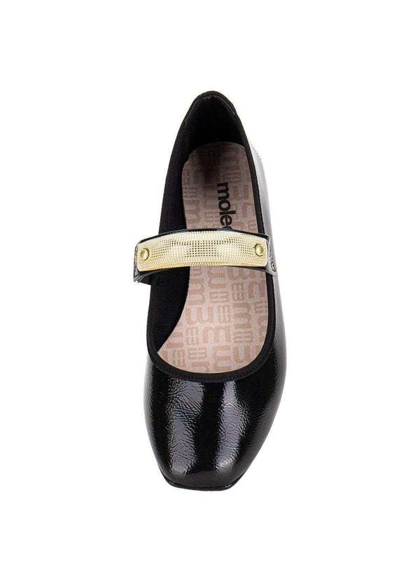 Moleca - Sapatilha Feminina Flat Moleca 5729135 - Verniz/Preto 5