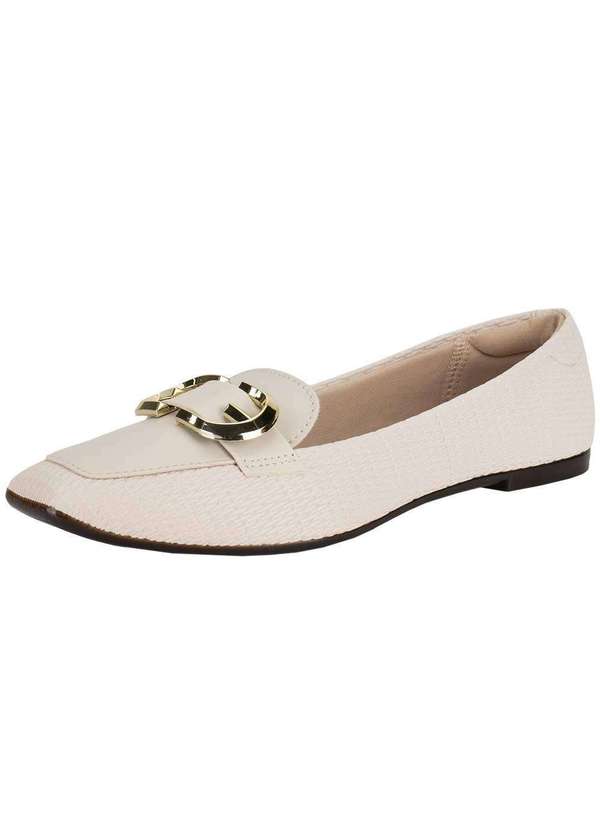 Moleca - Sapatilha Feminina Flat Moleca 5735237 - Marfim