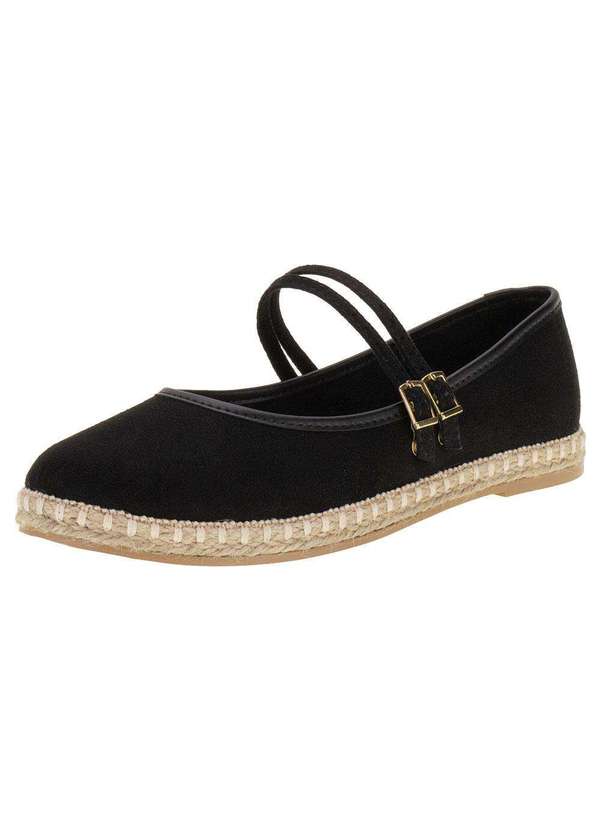 Moleca - Sapatilha Feminina Flat Moleca 5801104 - Preto/Camurça