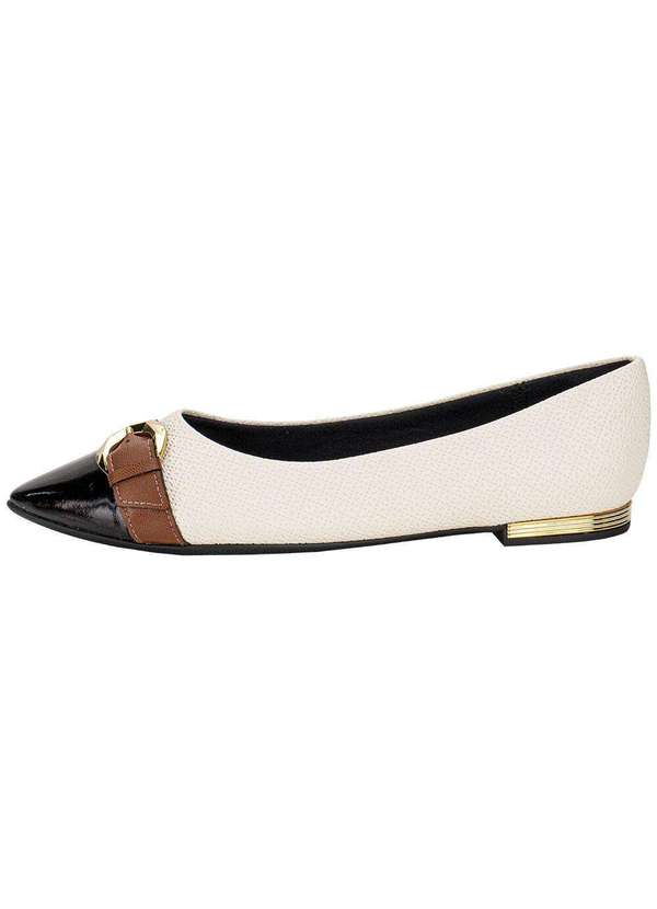 Piccadilly - Sapatilha Feminina Flat Piccadilly 274107 Bege/Preto 2