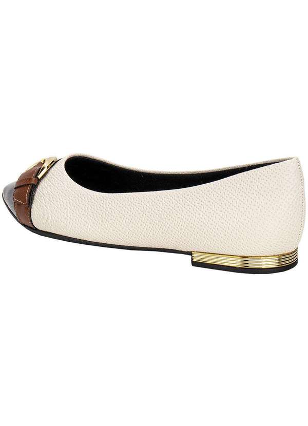 Piccadilly - Sapatilha Feminina Flat Piccadilly 274107 Bege/Preto 3