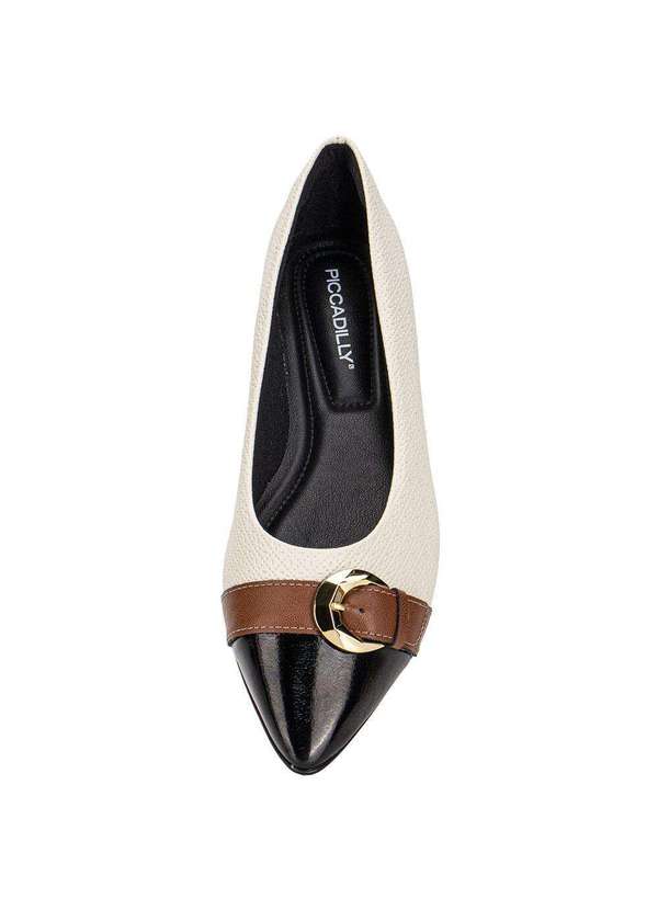 Piccadilly - Sapatilha Feminina Flat Piccadilly 274107 Bege/Preto 5