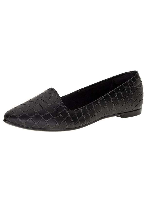 Moleca - Sapatilha Feminina Moleca - 5635816 - Preto/Croco
