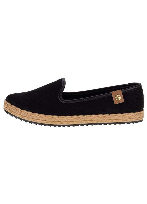 Moleca - Sapatilha Feminina Moleca - 5696104 - Preto/Camurça 01 2