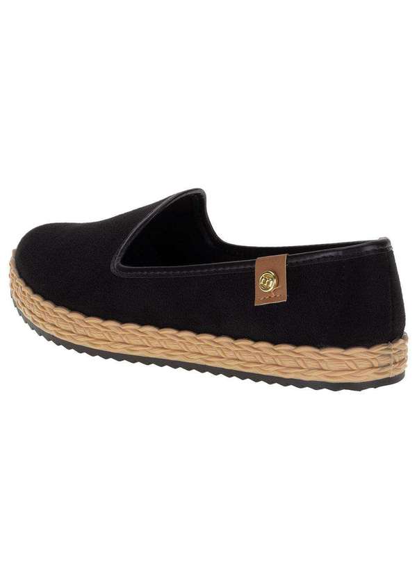 Moleca - Sapatilha Feminina Moleca - 5696104 - Preto/Camurça 01 3