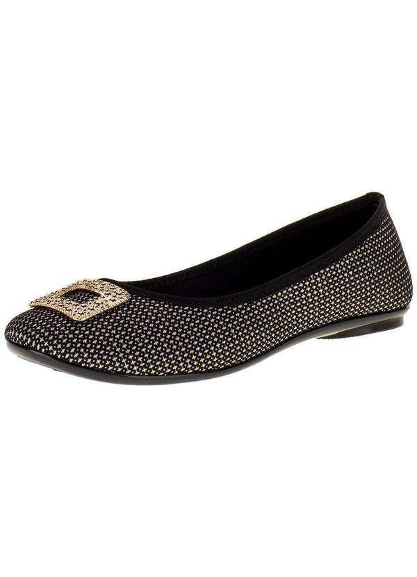 Moleca - Sapatilha Feminina Moleca - 5726128 - Preto/Bege