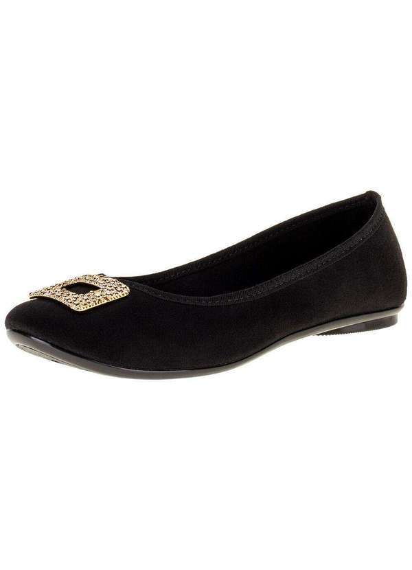 Moleca - Sapatilha Feminina Moleca - 5726128 - Preto/Camurça