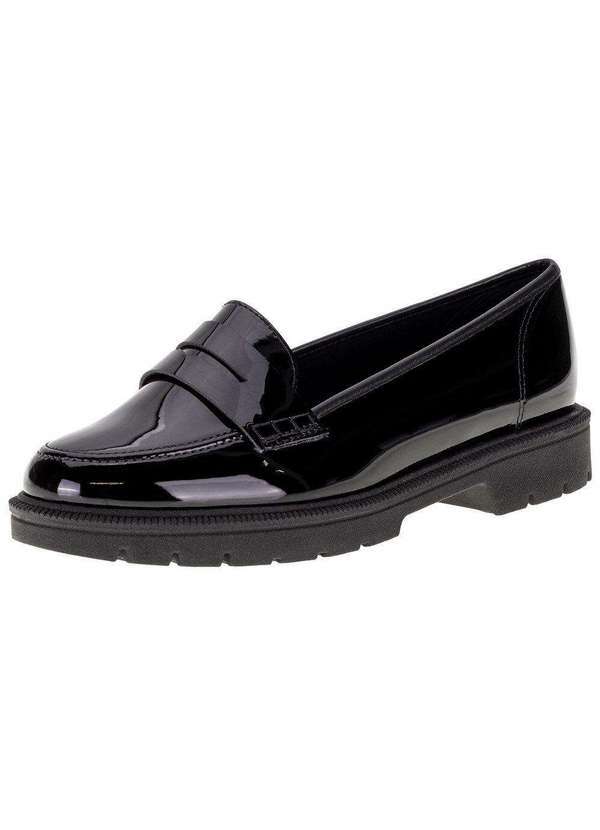 Beira Rio - Mocassim Feminino Salto Baixo Beira Rio - 4283115 - Verniz/Preto