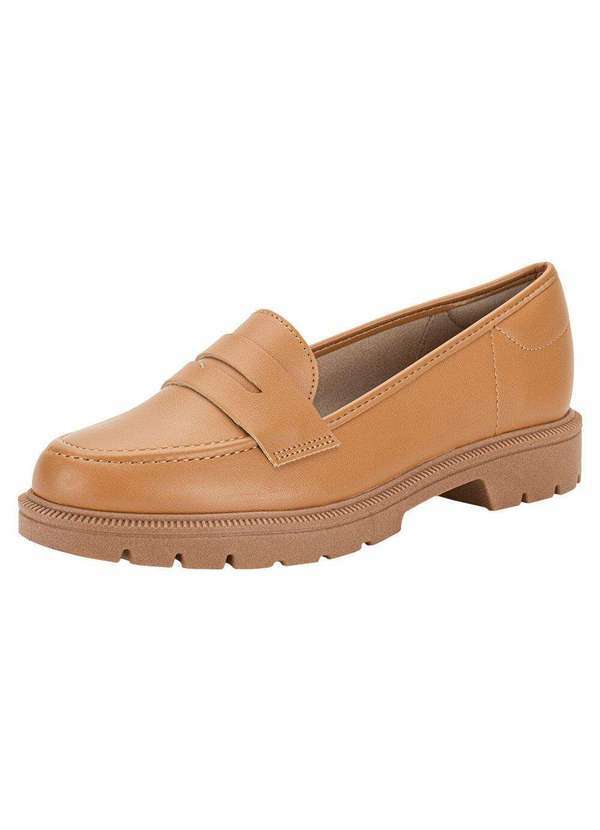 Beira Rio - Mocassim Feminino Salto Baixo Beira Rio - 4283115 - Camel