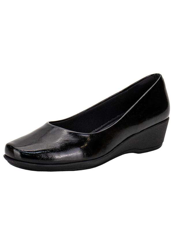 Piccadilly - Sapato Feminino Anabela Piccadilly 143133 - Verniz/Preto