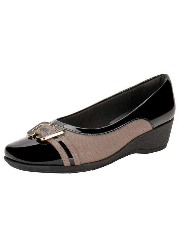Piccadilly - Sapato Feminino Anabela Piccadilly 143212 - Verniz/Preto