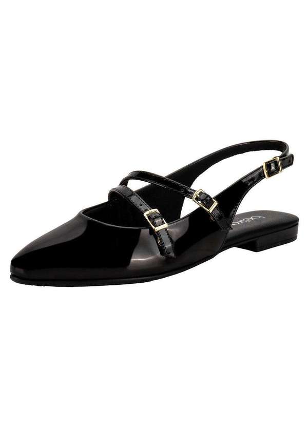 Beira Rio - Sapato Feminino Mule Beira Rio 41341012 - Verniz/Preto