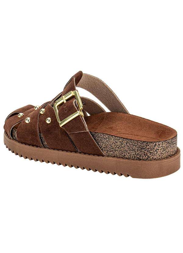 Moleca - Sapato Feminino Mule Flat Moleca 5500118 Café 2