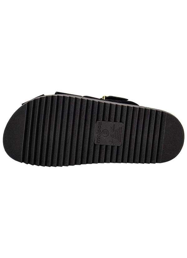 Moleca - Sapato Feminino Mule Flat Moleca 5500118 Preto/Camurça 4