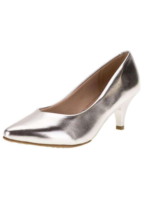 Beira Rio - Sapato Feminino Salto Baixo Beira Rio - 40761101 - Prata