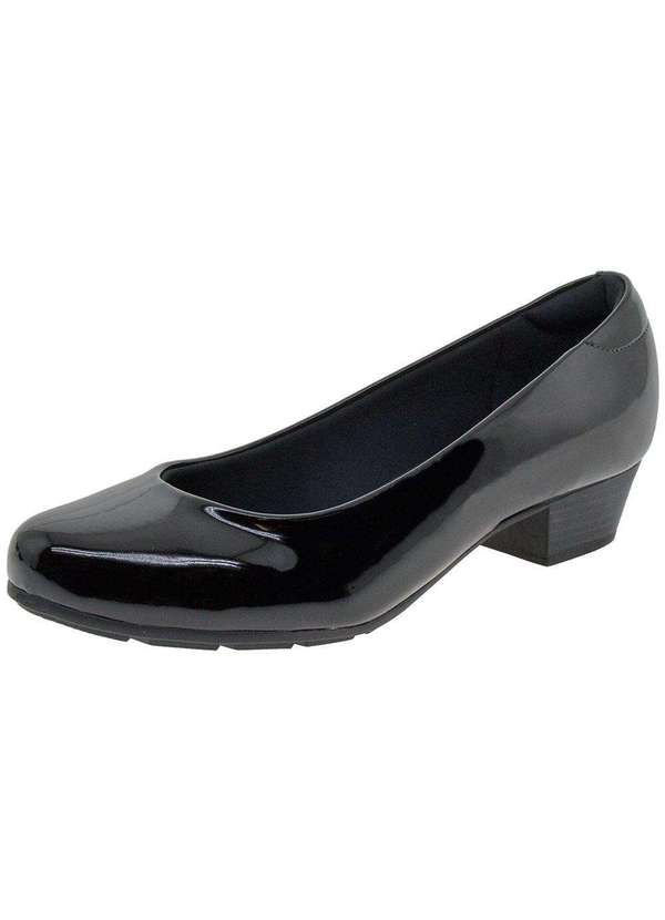 Modare - Sapato Feminino Salto Baixo Modare - 7032400 - Verniz/Preto