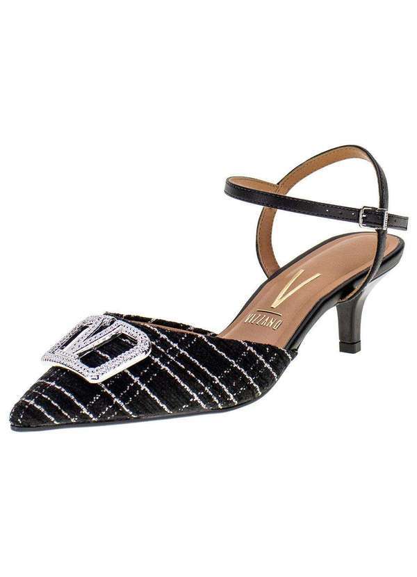 Vizzano - Sapato Feminino Salto Fino Vizzano - 1122880 - Preto/Cinza
