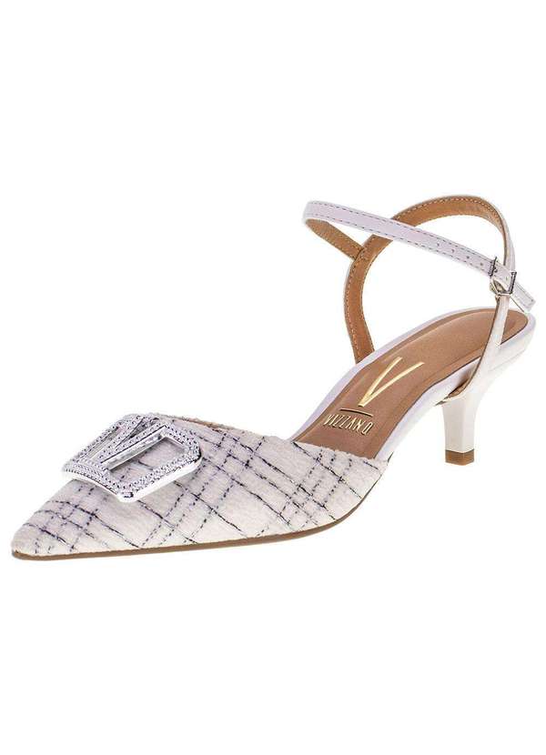 Vizzano Sapato Feminino Salto Fino Vizzano 1122880 Branco/Cinza
