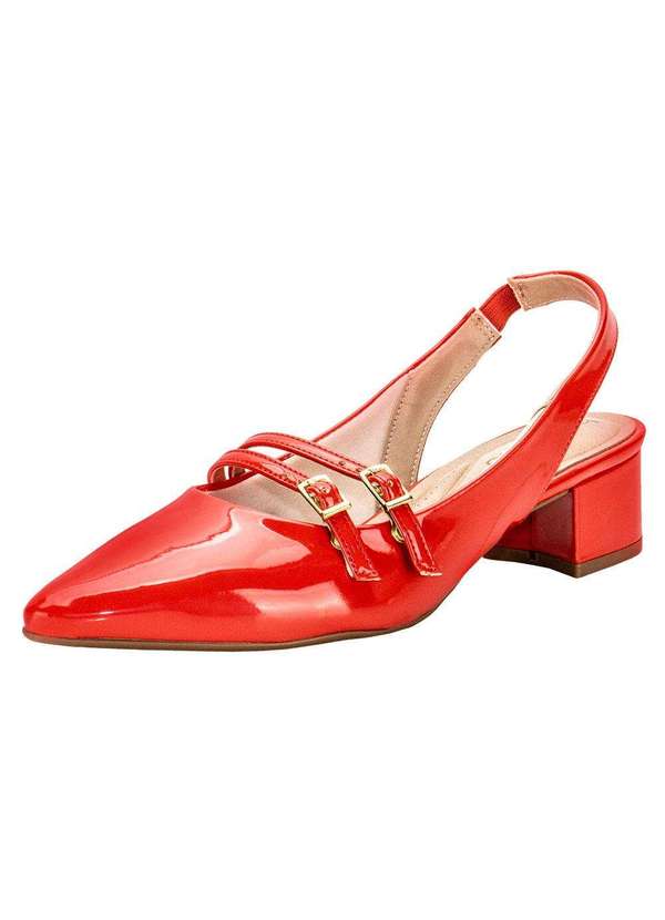 Sandália Salto Sapato Salto Grosso Vermelho Sandalia Vermelha