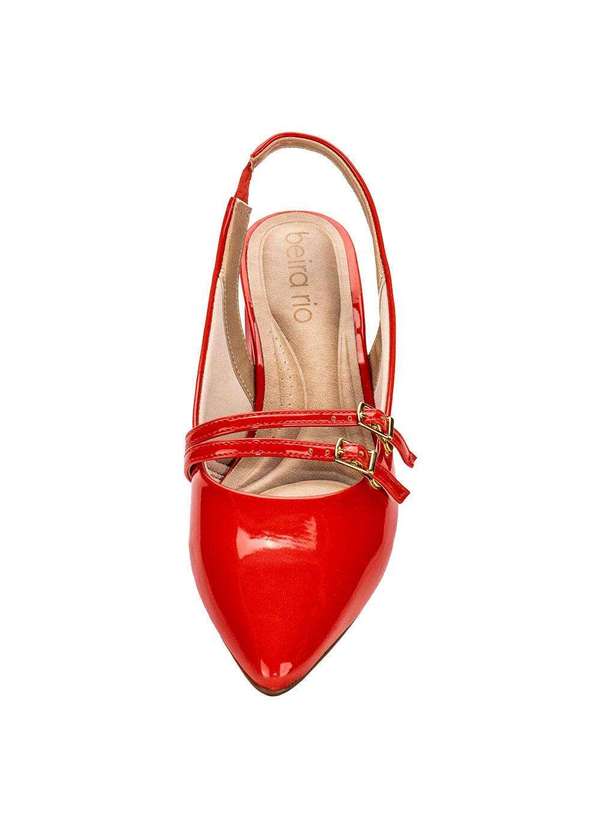 Sapato Feminino Salto Grosso Beira Rio 4182224 Vermelho Clovis