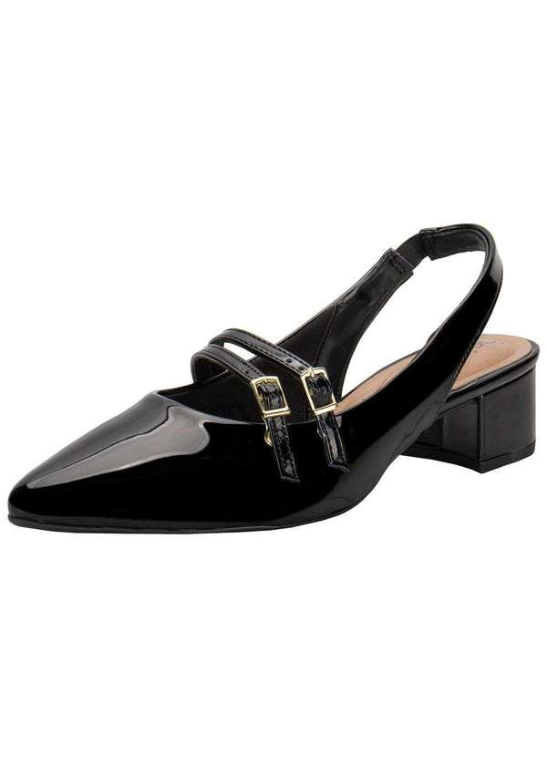 Sapato preto verniz salto shops grosso