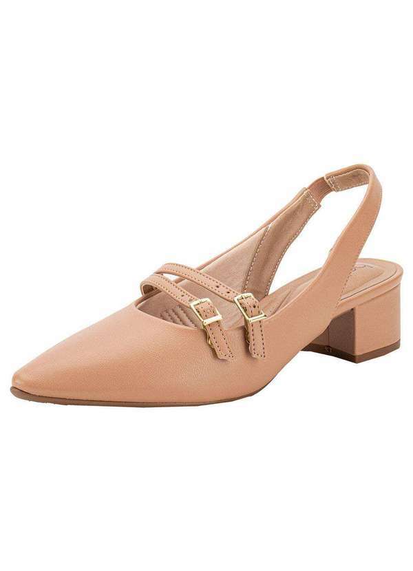 Sapato Feminino Salto Grosso Beira Rio 4182224 - Salmão - Clovis Calcados