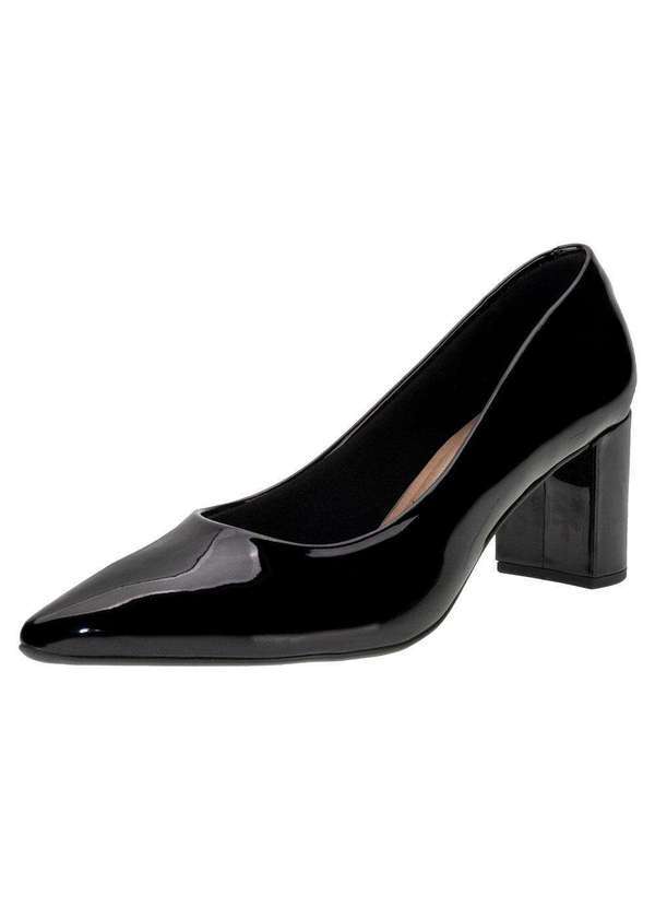 Beira Rio - Sapato Feminino Salto Grosso Beira Rio 4241200 - Verniz/Preto
