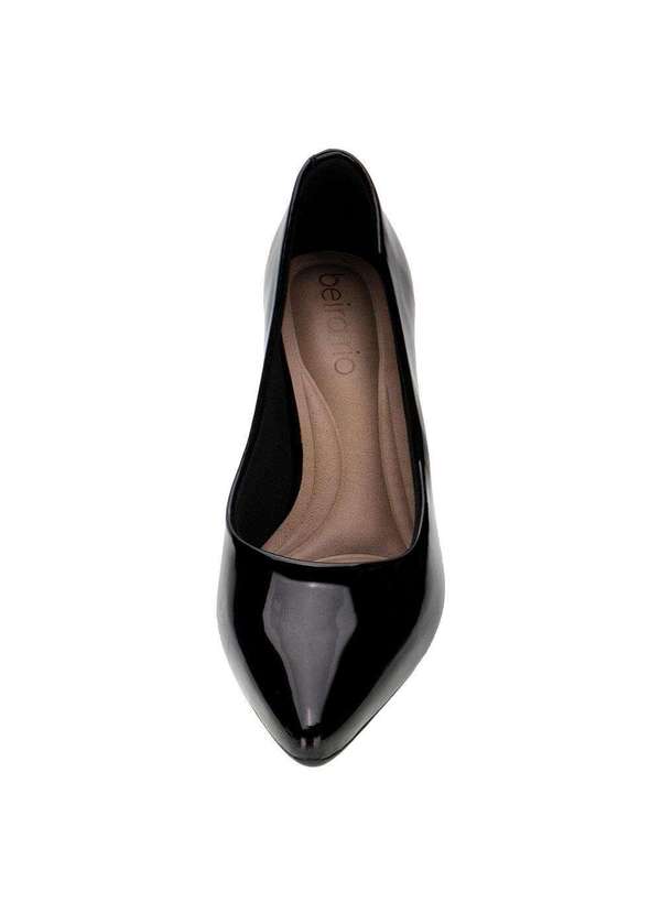 Beira Rio Sapato Feminino Salto Grosso Beira Rio 4241200 Verniz/Preto