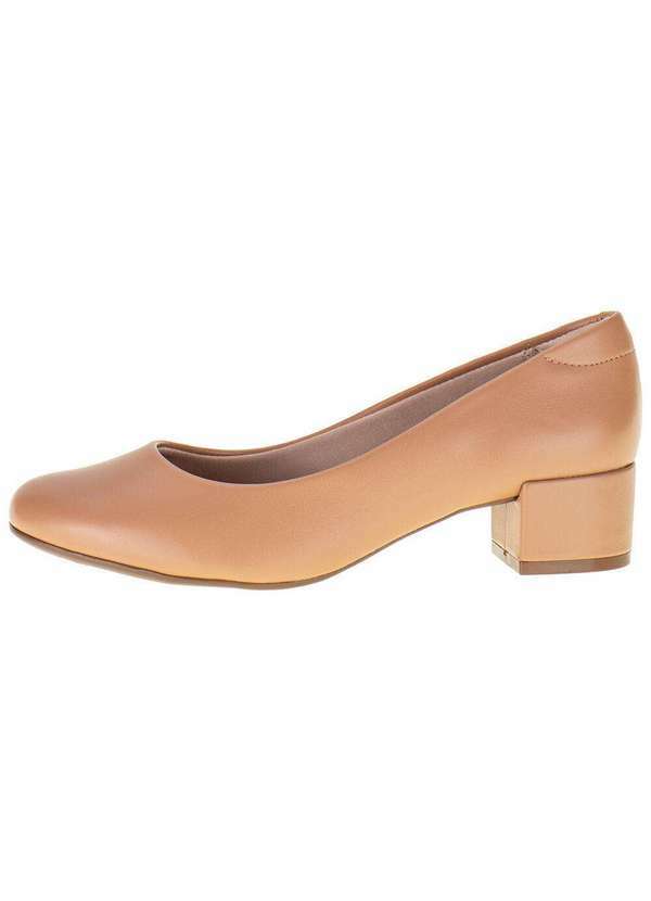 Beira Rio - Sapato Feminino Salto Grosso Beira Rio - 4301100 - Bege 2