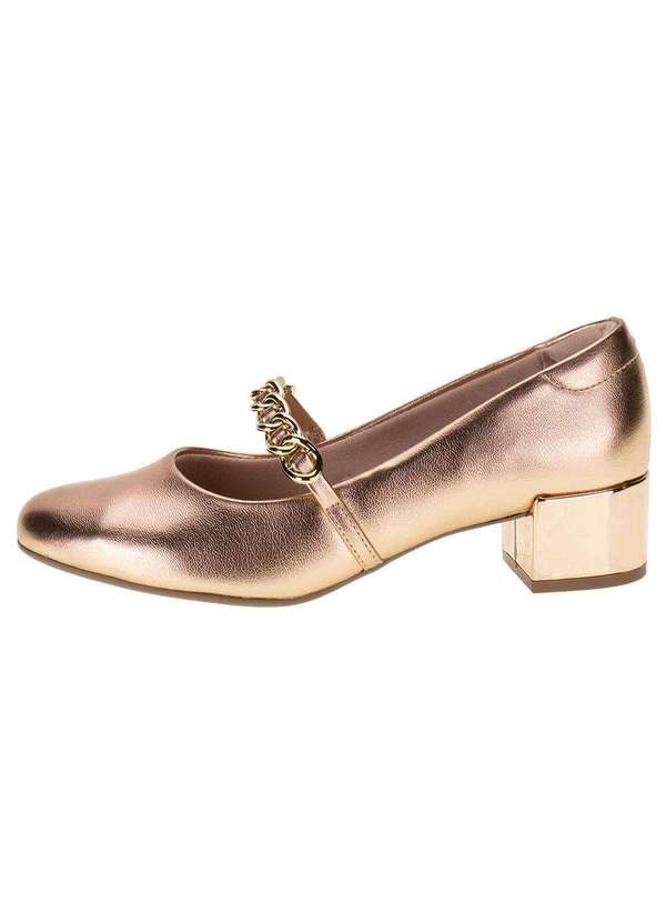 Beira Rio - Sapato Feminino Salto Grosso Beira Rio 4301108 - Bronze 2