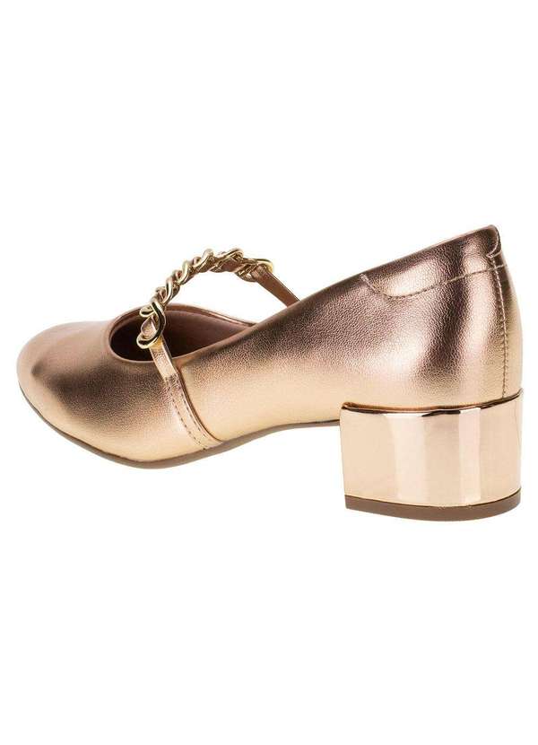 Beira Rio - Sapato Feminino Salto Grosso Beira Rio 4301108 - Bronze 3